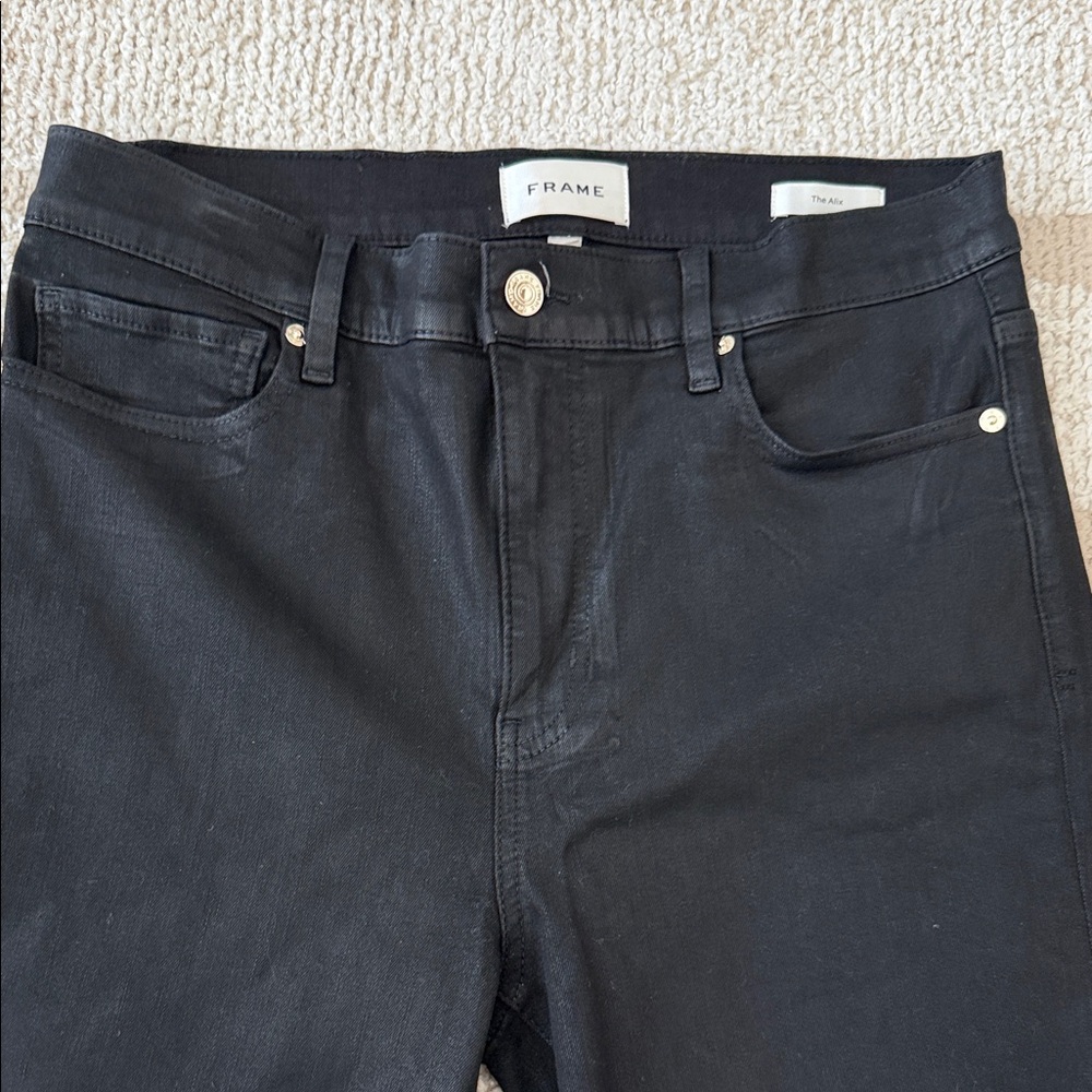 Frame The Alix leather finish pants